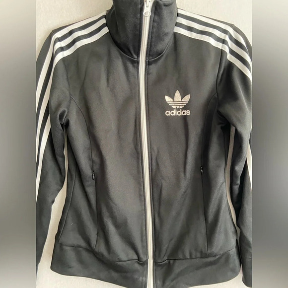 Adidas Floral Lined Athletic track  3 stripe Jacket Sz S - Picture 7 of 14